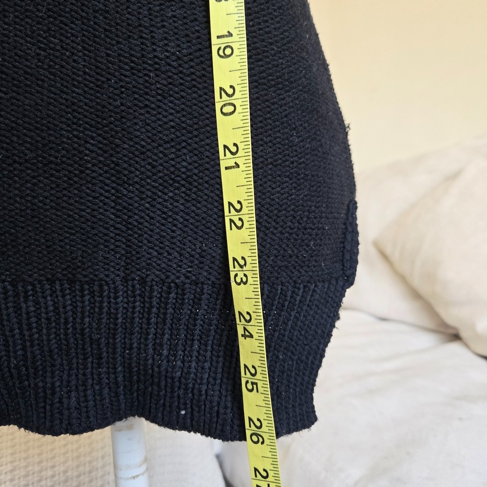 Lee Mathews Womens Soft Black Chunky Knit Sleeveless Pullover Sweater Size Small - Picture 9 of 9